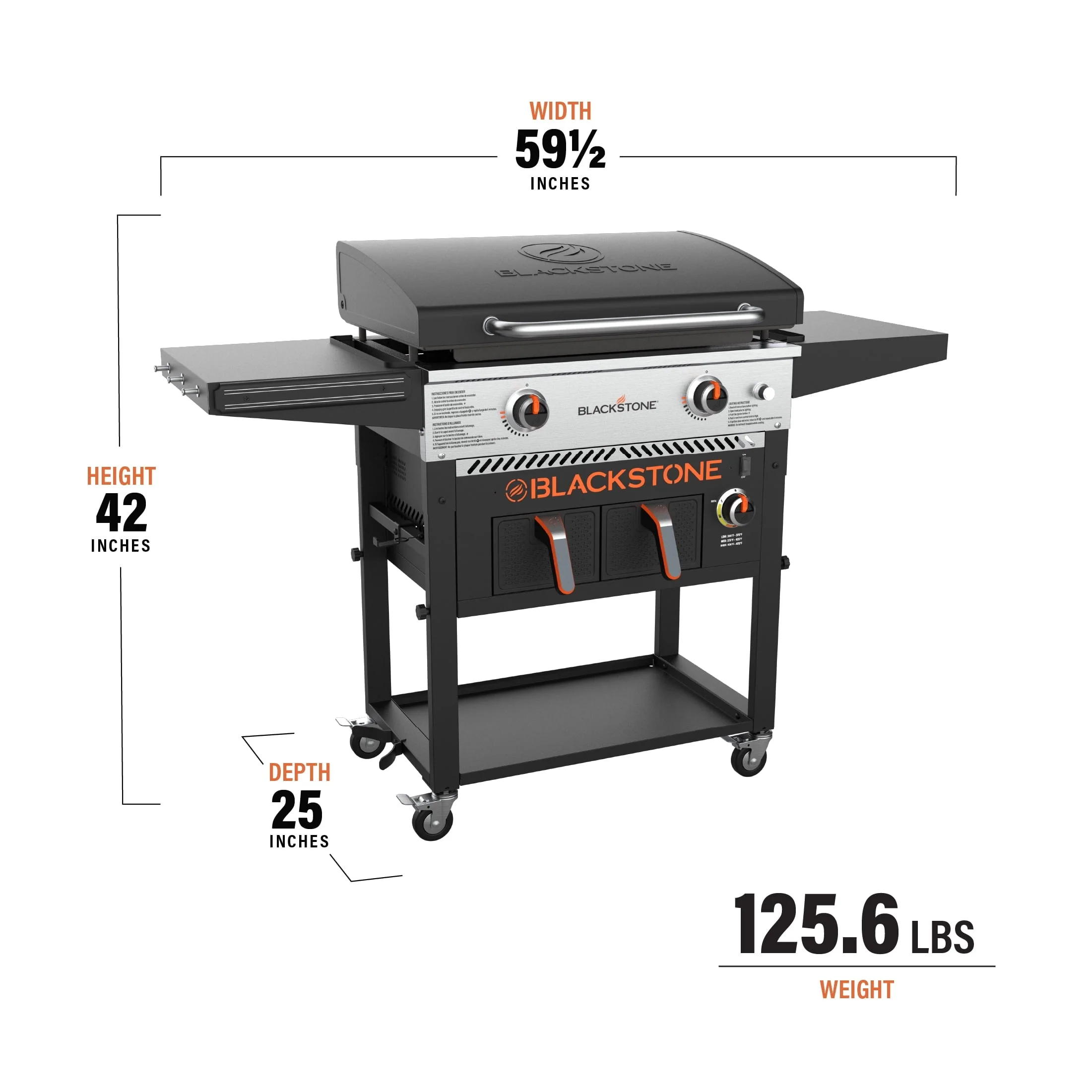 2-Burner 28" Griddle with Air Fryer Combo