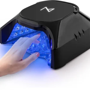 Professional Hybrid 86W Wireless Rechargeable UV LED Nail Curing Lamp Cordless Nail Dryer for Gel Nails, Manicure, Pedicure (Black)