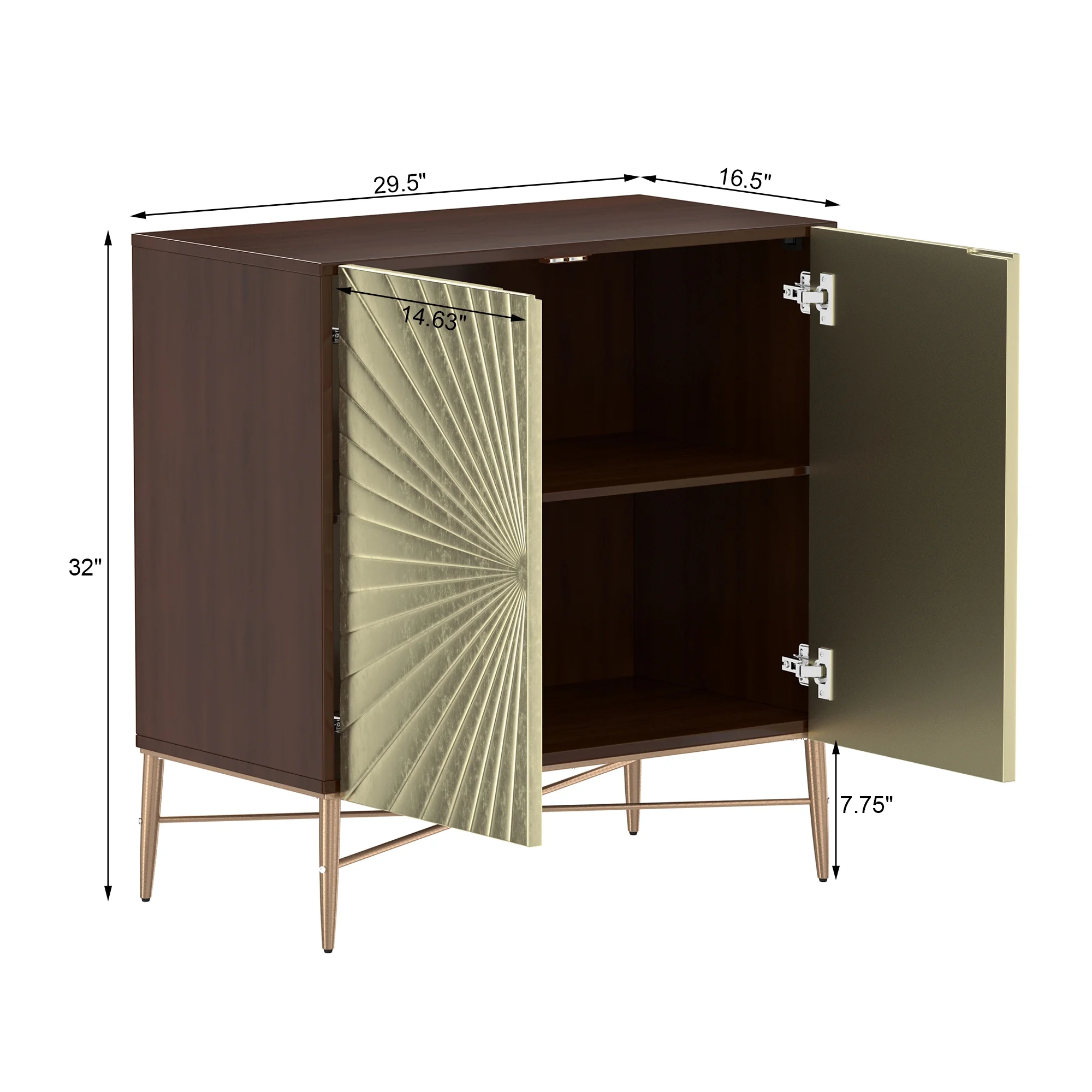 Clihome 2-Door Freestanding Locker Storage Accent Cabinet Blue