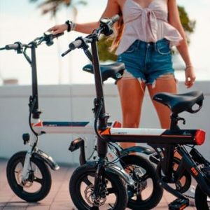 Jasion EB3 Electric Bike Adults 21mph, 500W Peak Motor, 270Wh Battery, Rear Suspension, 3 Levels Assist, 14′′ Folding Ebike for Adults and Teens, Complies to UL2849