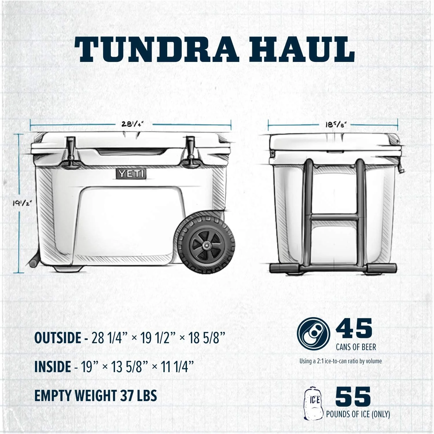 YETI Tundra Haul Wheeled Cooler, Navy