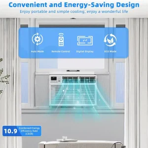 Antarctic Star 12,000 BTU U-Shaped Window Air Conditioner Unit Cools up to 550 Sq.Ft. with 6 Modes 24H Timer, Ultra Quiet Window AC Units