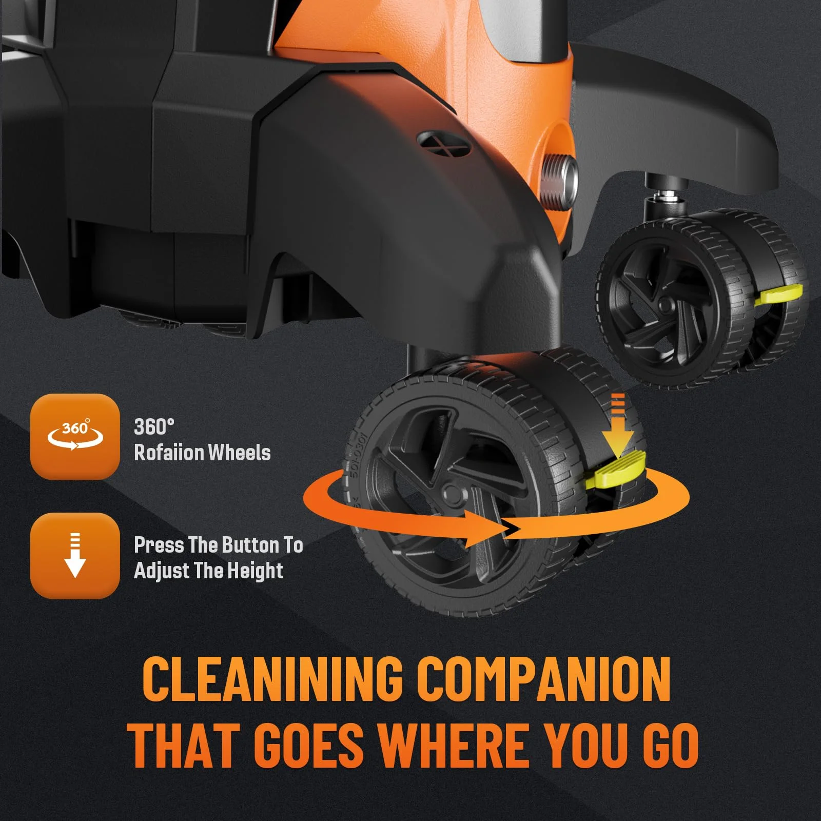 Electric Pressure Washer 5000PSI-Max 3.2GPM Power Washer Electric Powered with Upgrade Spray Handle Smart Control and 4 Anti-Tipping Wheels for Effortlessly Cleaning Blue