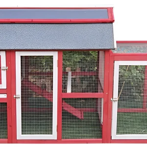 Chicken Coop Outlet Large 102" Wood Backyard Hen House Nesting Box & Run & Cleaning Tray
