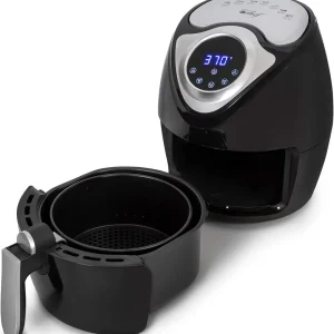 14.5 Cup 3.7 Qt Digital Air Fryer Cooker With 7 Smart Programs, Led Touch Screen, Oil-Less Non-Stick Coated Basket, Timer Counter Top, Healthy Kitchen Safe Frying Station With Cook Book