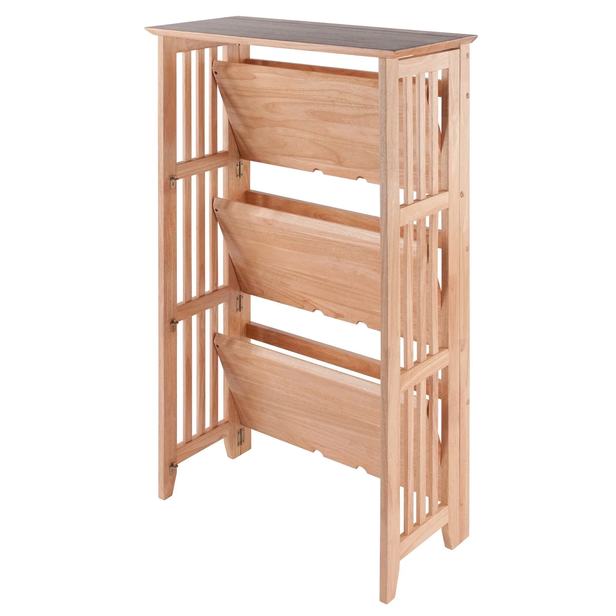 3-Section Foldable Shelf, Natural Finish