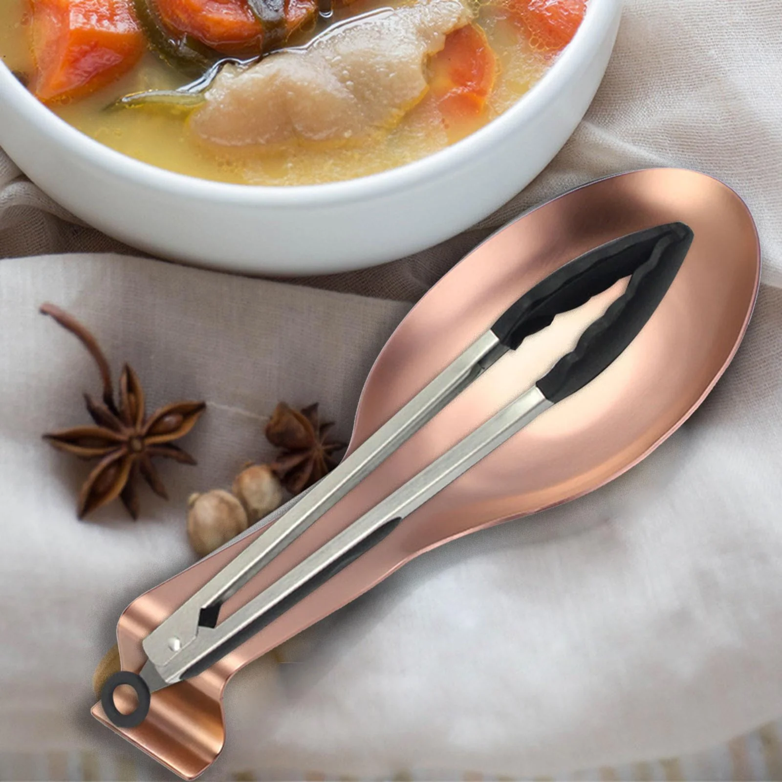 Holder Kitchen Utensils Accs Spoon Rest for Bar Coffee Station Cooking Rose Gold