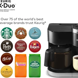 Duo Single Serve K-Cup Pod & Carafe Coffee Maker, Black