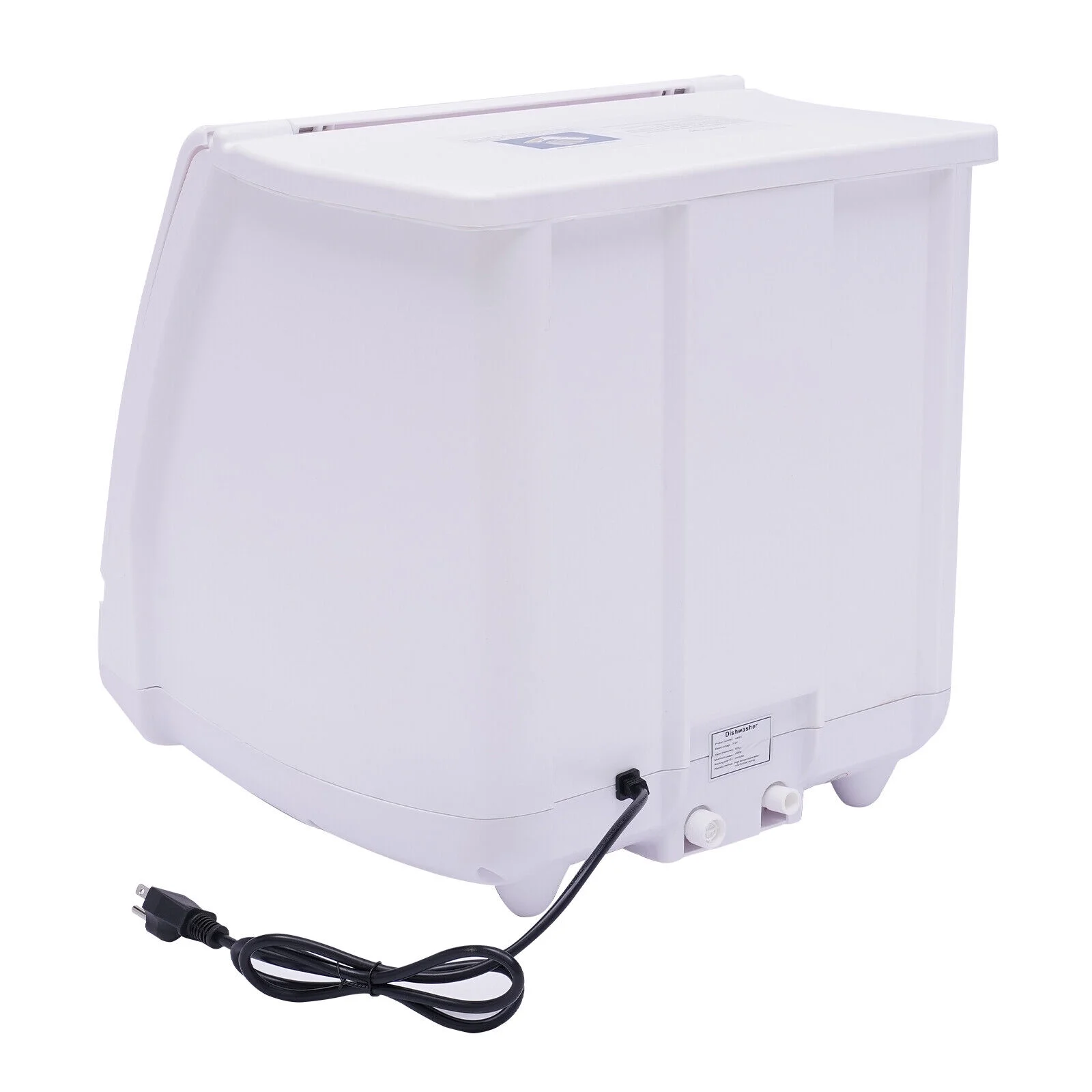 FETCOI Countertop Dishwasher, Compact Countertop 360Streak-Free Deep Cleaning Dishwasher Tableware Dishwashing 5 Washing Programs Automatic Portable Dish Washing Machine with Dish Rack White