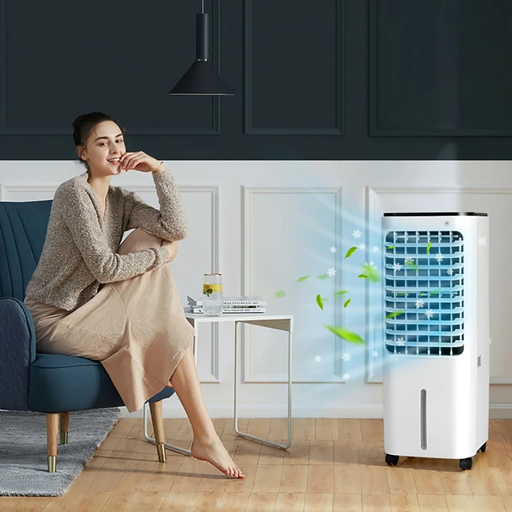 GVN Air Conditioners, Air Cooler, 4-in-1 Evaporative Air Cooler with 12L Water Tank and 4 Ice Boxes-White