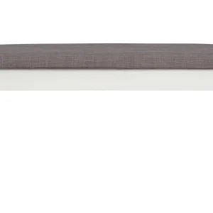 Kesten Farmhouse Dining Bench with Storage, Vanilla White Base with Rustic Taupe Fabric