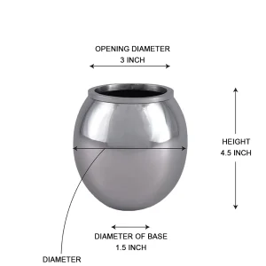 Stainless Steel Globe Shape Vase, Pack 8