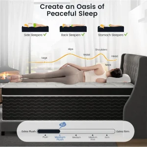 Full Size Mattress, 10 Inch Full Size Mattress in a Box, Medium Plush Hybrid Mattress