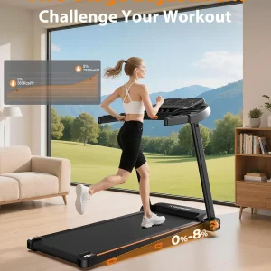 Foldable Treadmill for Home with Incline Extra Large Dual LED Screen Home Office Treadmills
