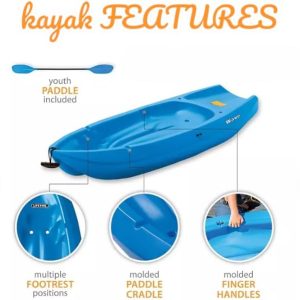 The Wave 6' Youth Kayak with Paddle. Designed for Stability and Safety, It's The Perfect Choice for Young Paddlers Ready to Conquer The Water