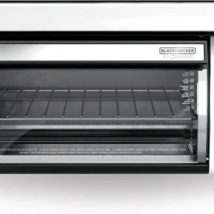 BLACK DECKER SpaceMaker Under Counter Toaster Oven, Digital Controls, Black/Stainless Steel, Fits 9′′ Pizza or 4 Slices