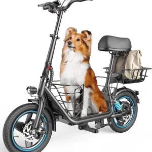 Adults Electric Scooter with Large Middle Basket