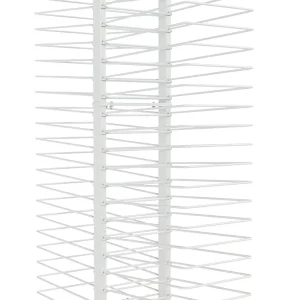 50-Shelf Paint Drying Rack with Wheels, 25lbs/Shelf, Orange/White
