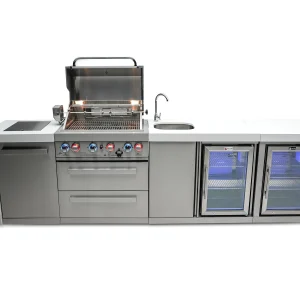 Mont Alpi 400 Grill Deluxe Island with Beverage Center and Fridge Cabinets