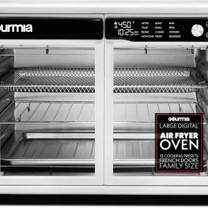 Gourmia French Door Air Fryer Oven - 37 Qt Large Capacity Convection Toaster Oven