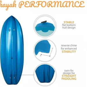 The Wave 6' Youth Kayak with Paddle. Designed for Stability and Safety, It's The Perfect Choice for Young Paddlers Ready to Conquer The Water