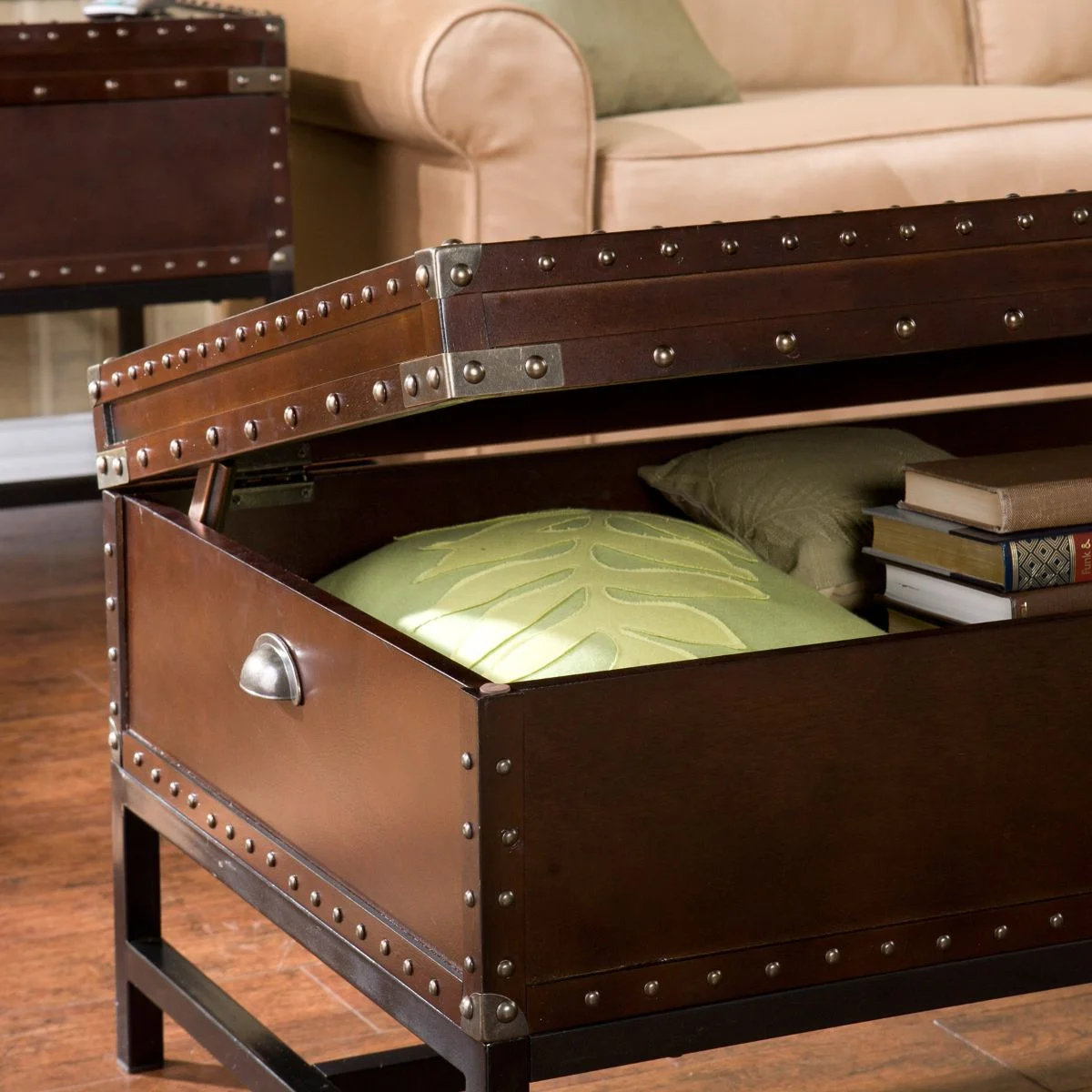 SEI Furniture Voyager Storage Coffee Table in Espresso