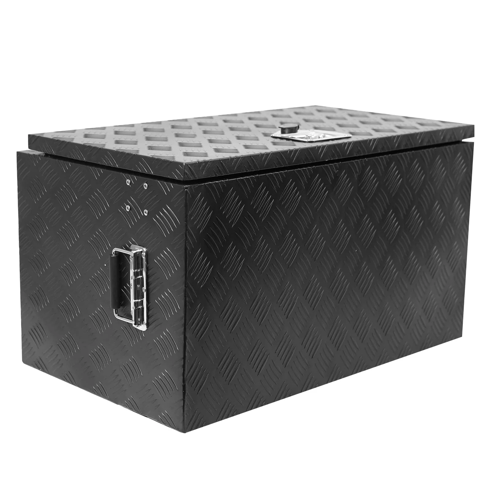 TROPOW 24-Inch Aluminum Diamond Plate Tool Chest -C Lockable Underbody Storage Box for Trucks, RVs, and Trailers