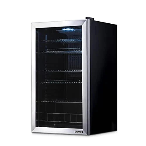NewAir Beverage Refrigerator Cooler | 126 Cans Free Standing with Right Hinge Glass Door