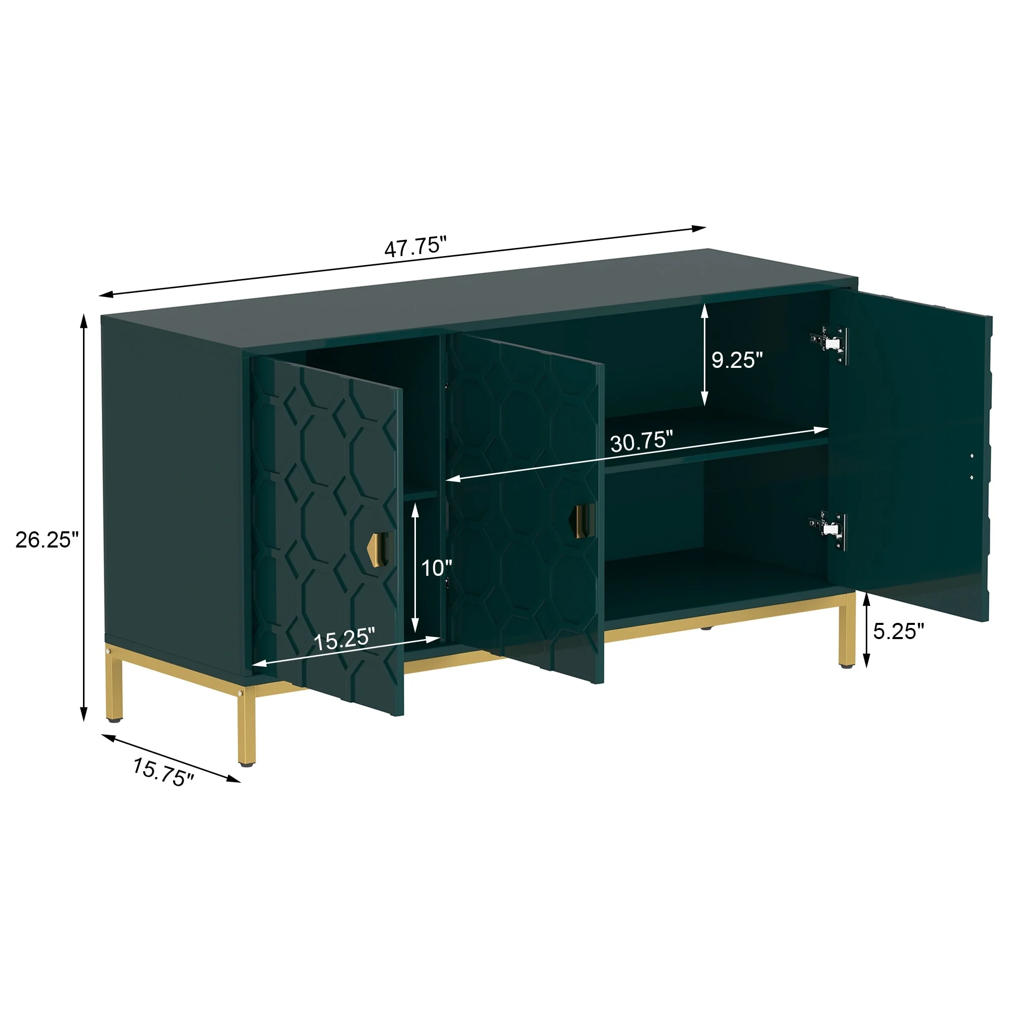 Clihome 2-Door Freestanding Locker Storage Accent Cabinet Blue