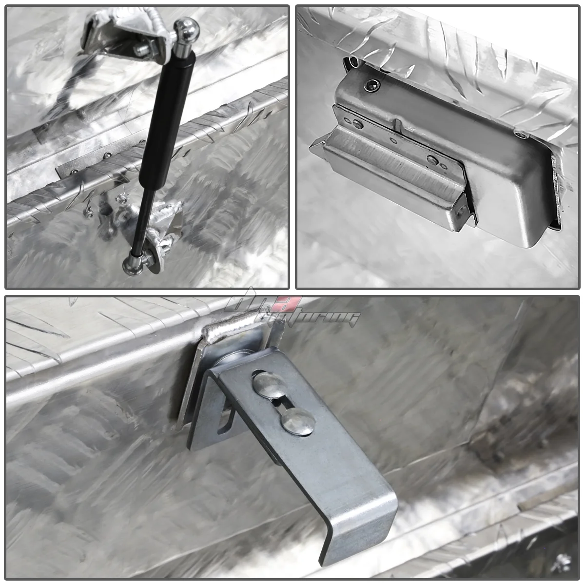 DNA Motoring 69"X12"X16" Chrome Aluminum Pickup Truck Trunk Bed Tool Box Trailer Storage w/Lock