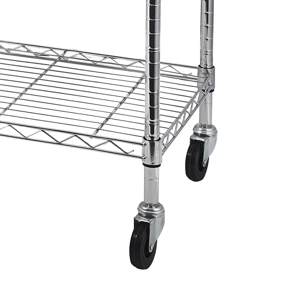 Gzxs NSF Certified Storage Shelves, Heavy Duty Steel Wire Shelving Unit with Wheels and Adjustable Feet, Used as Pantry Shelf, Garage or Bakers Rack Kitchen Shelving - (18"x59"x71" 5-Tier)