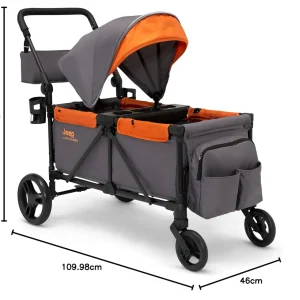 Jeep Sport All-Terrain Stroller Wagon by Delta Children Includes Canopy Parent Organizer
