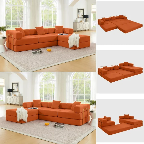 HANXIN 78 Inch Convertible Sleeper Sofa Bed, Folding Floor Mattress Couch