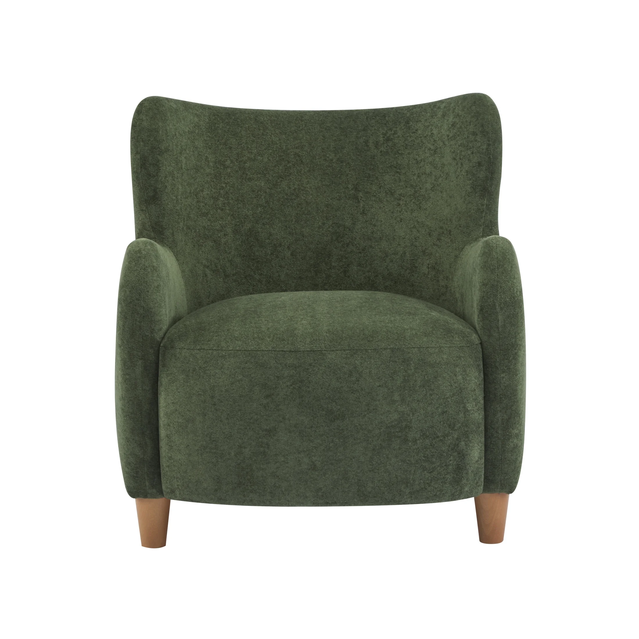Christopher Knight Home Mid-Century Modern Velvet Wingback Accent Chair with Birch Legs, White
