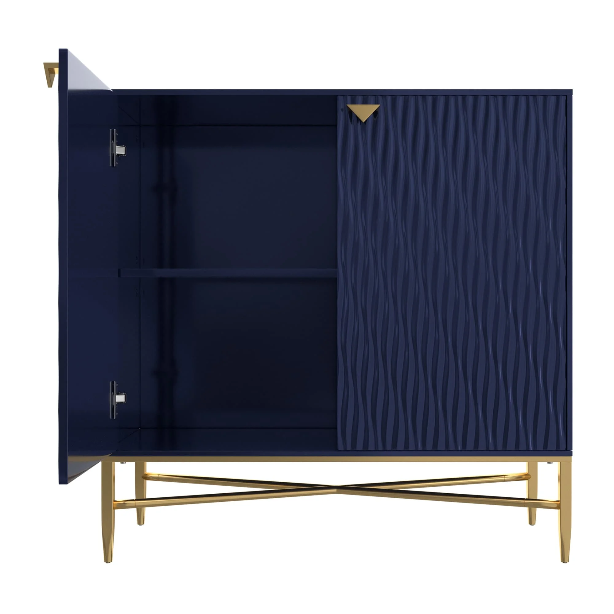 Clihome 2-Door Freestanding Locker Storage Accent Cabinet Blue