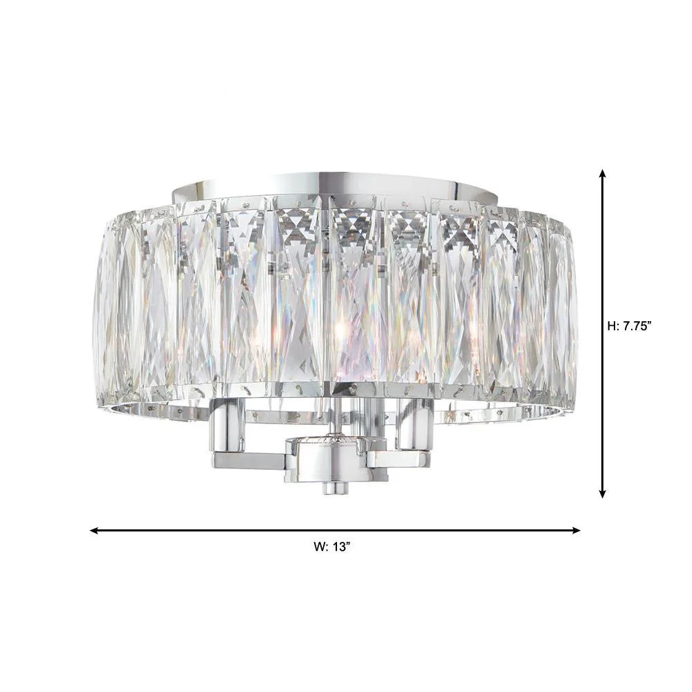 Home Decorators 3-Light Chrome Flush Mount 34762-HBU - New