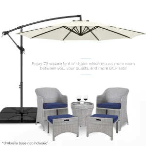 Best Choice Products 10ft Offset Hanging Outdoor Market Patio Umbrella w/ Easy Tilt Adjustment - Tan