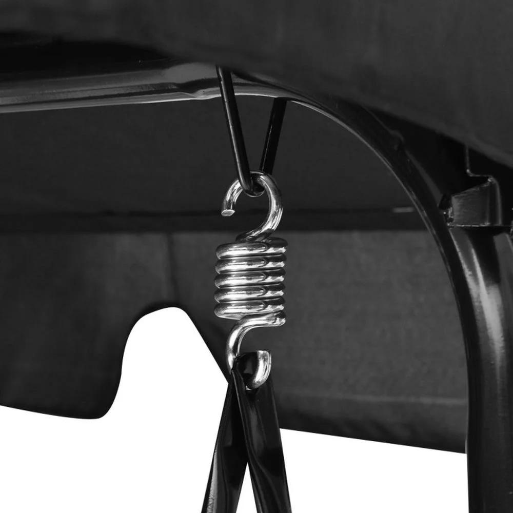 Topcobe Loveseat Cushioned Patio Steel Frame Swing Glider, Outdoor Patio Furniture for Balcony Garden Backyard -Black