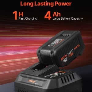 VEVOR Tool Combo Kit, 20V Max Cordless 2-Tool Combo Kit, with 1/2 in Impact Drill, 1/4 in Impact Driver, Compact Cordless Power Tool Combo Kit with 4.0 Ah Batteries