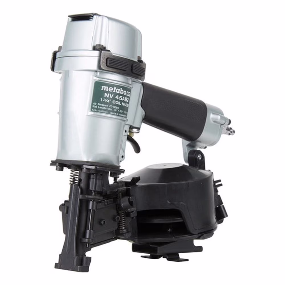 Metabo HPT Roofing Nailer, Pro-preferred Pneumatic Power Nailers in Roofing tools, Pneumatic Roofing Nailer for Asphalt Roofing Shingles, Nailer 16 Degree 7/8- to 1-3/4- Roofing Nails, NV45AB2