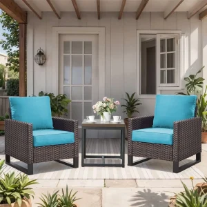 Bellefurn Outdoor Deep Seat Cushion 24 X 24 X 6 inch for Patio Furniture,Outdoor Chair Cushions Waterproof & Fade Resistant Patio Furniture Cushions for Wicker Chair, Sofa, Couch