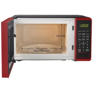 0.7 cu. ft. Countertop Microwave Oven, 700 Watts (Color : Red)
