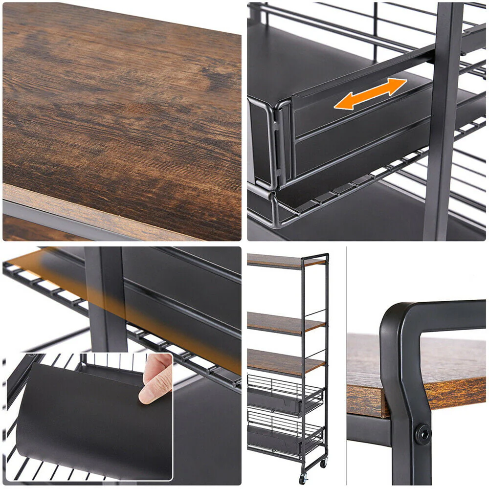 Kitchen Baker Shelf Cart Microwave Oven Stand Storage Rack Cabinet Workstation Kitchen Baker Shelf Cart Microwave Oven Stand Storage Rack Cabinet 4 Tiers Kitchen Storage