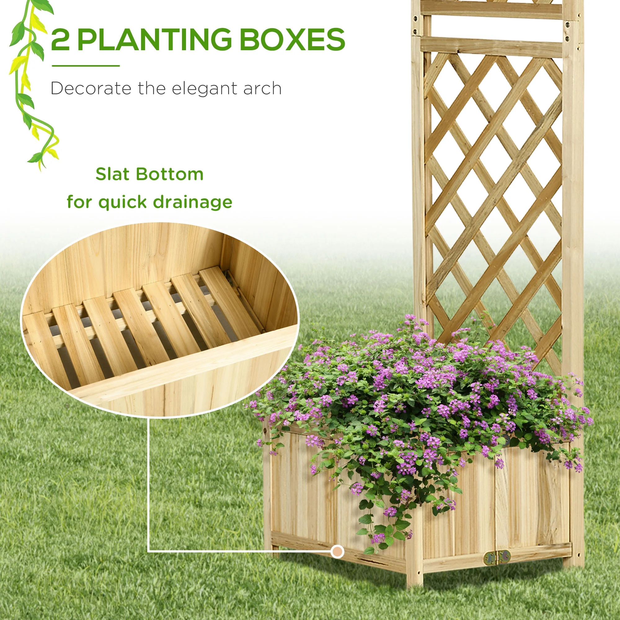 Outsunny Galvanized Raised Garden Bed,24" X 24" X 11.75" Outdoor Planter Box with Trellis Tomato Cage and Open Bottom for Climbing Vines,Vegetables,Flowers In Backyard,Garden,Patio,Cream,White Steel