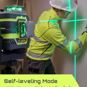 Laser Level 3x360- LASGOO with Remote Control, 2 Rechargeable Batteries, 100FT Range, 360- Magnetic Rotating Stand, IP54, 3Ds
