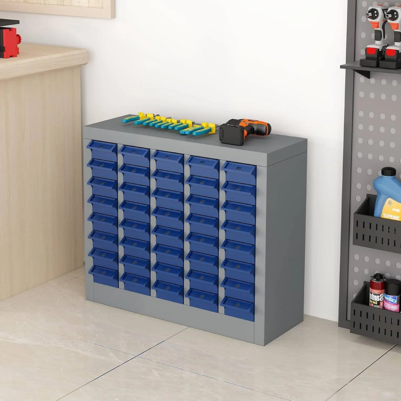 Reykilor 100 Drawers Small Parts Cabinet Bolt and Nut Tool Storage Cabinet Hardware Organizer Electronic Component Sorting Storage