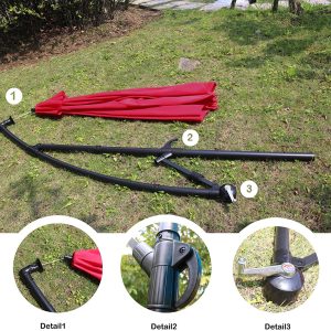 Sunnyglade 10Ft Outdoor Adjustable Offset Cantilever Hanging Patio Umbrella (Red)
