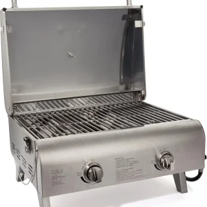Cuisinart Chef's Style Tabletop Portable Propane Grill 20000 BTU 2-Burner Outdoor Gas Grill