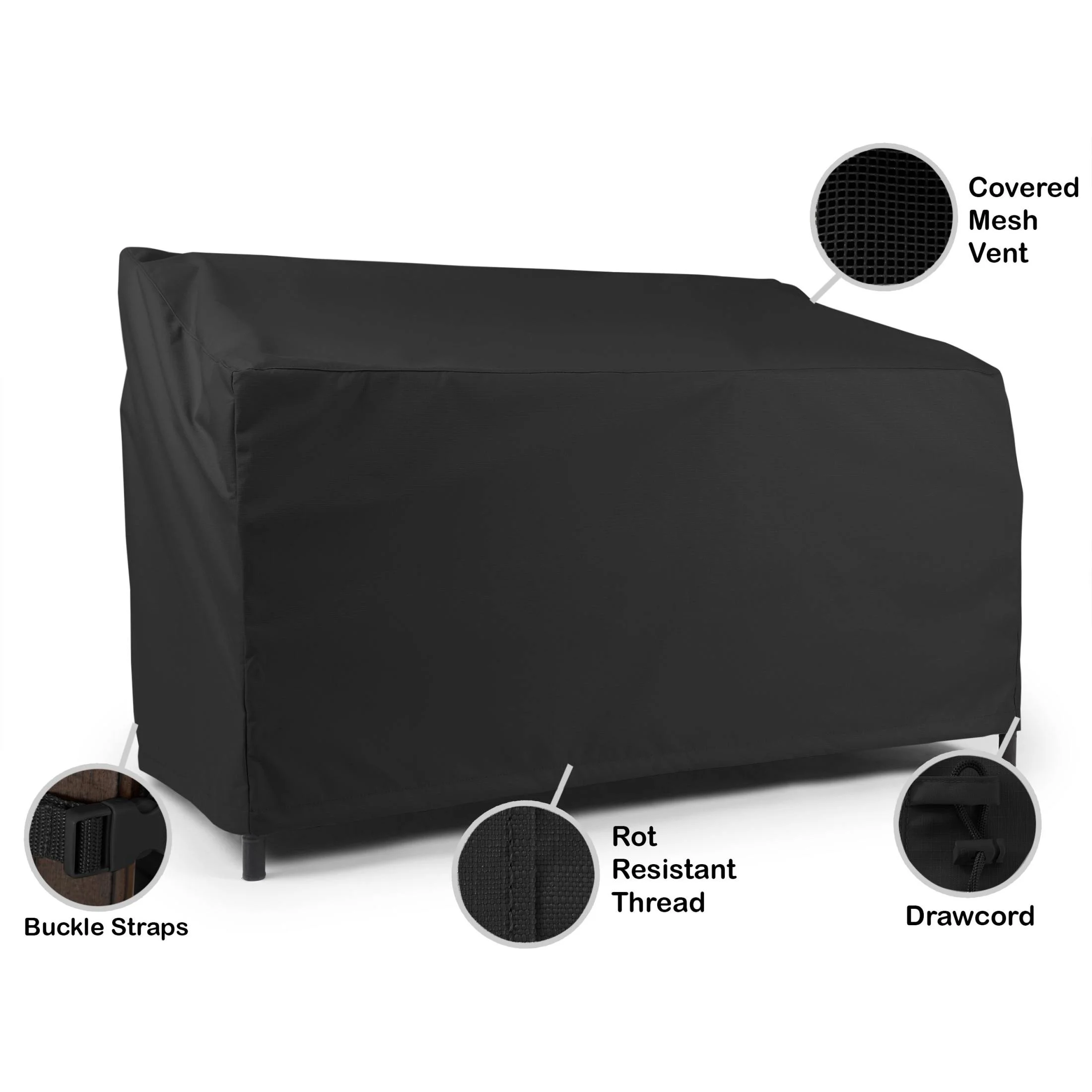 Covermates Outdoor Patio Sofa Cover - Heavy-Duty Polyester, Weather Resistant, Drawcord Hem, Seating and Chair Covers, 82W x 40D x 40H, Ripstop Tan