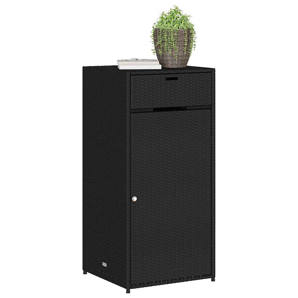 vidaXL Patio Storage Cabinet, PE Rattan Beige, 21.70 x 21.70 x 43.70 in